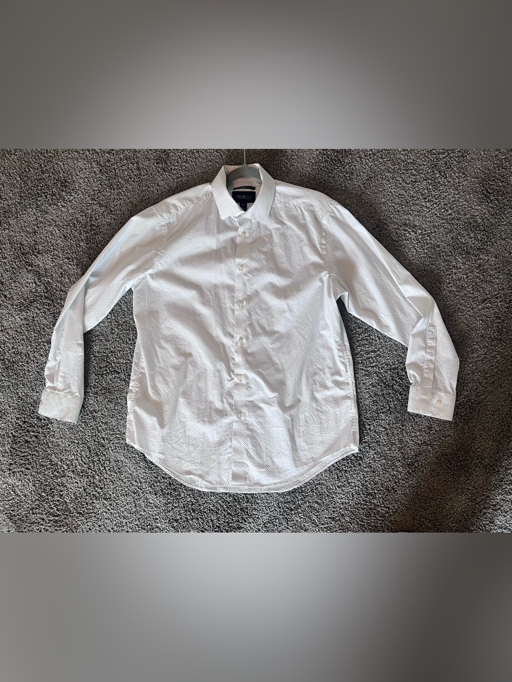 Kenneth Cole Men's White Micro-Pattern Dress Shirt L 16.5 32/33